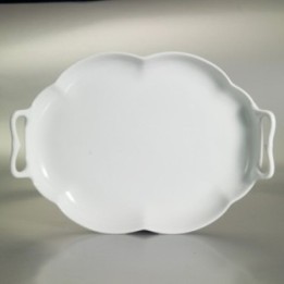 048VB   VASSOIO OVALE C/MANICI CM.32X23